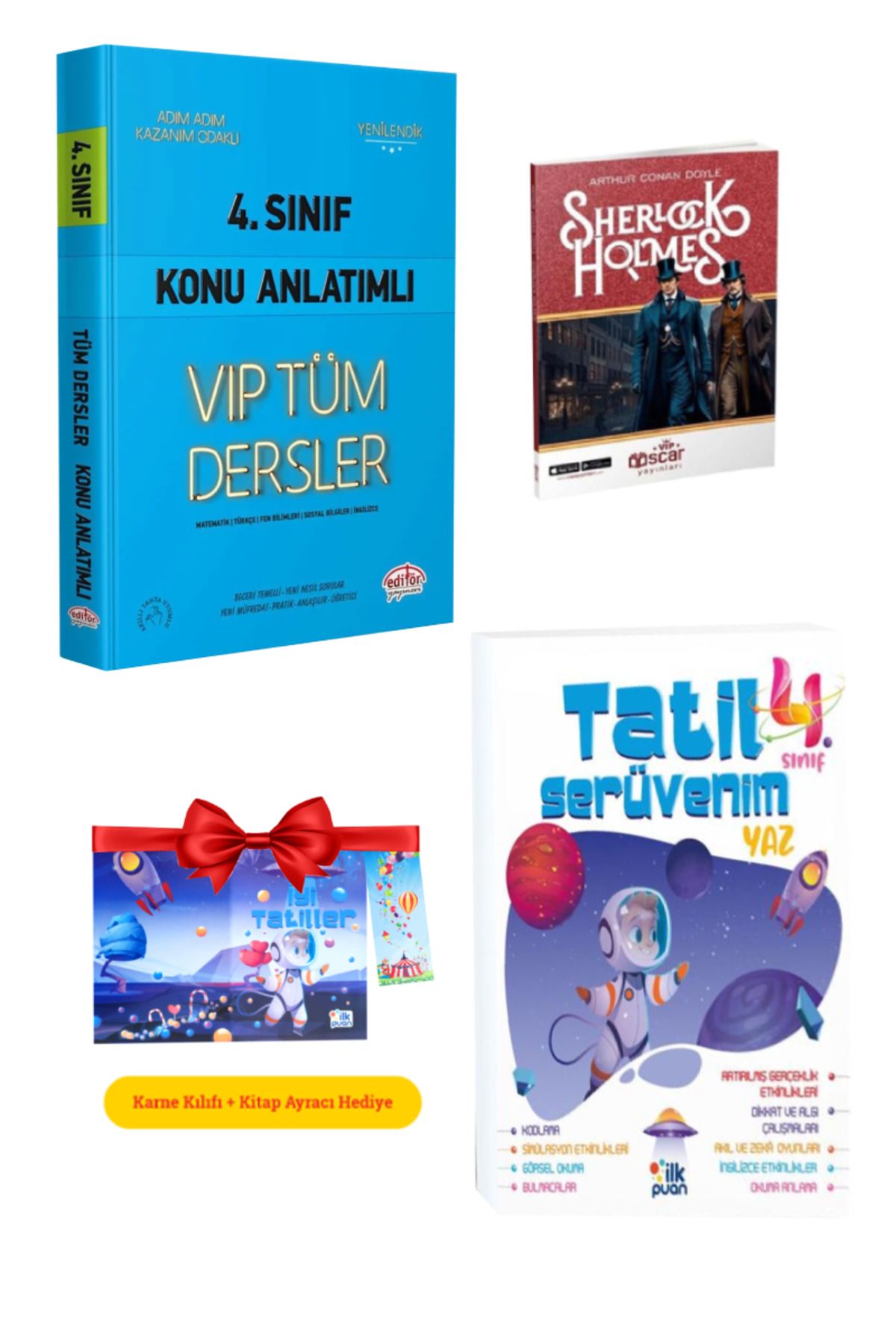 Editör Yayınevi 4. Sınıf VIP Tüm Dersler Konu Anlatımı+ Tatil Serüvenim Yaz Tatil Kitabı+ Sherlock Holmes Hikaye