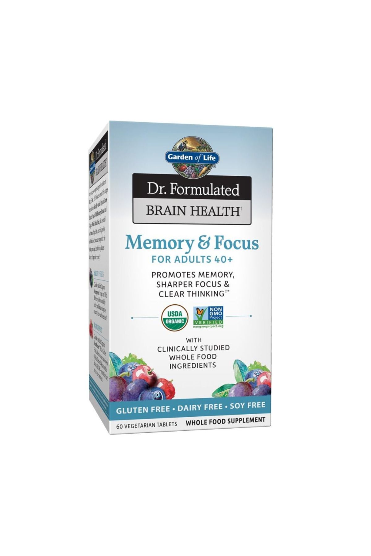GARDEN OF LIFE , Dr. Formulated Brain Health Memory & Focus for Adults 40+, 60 Count