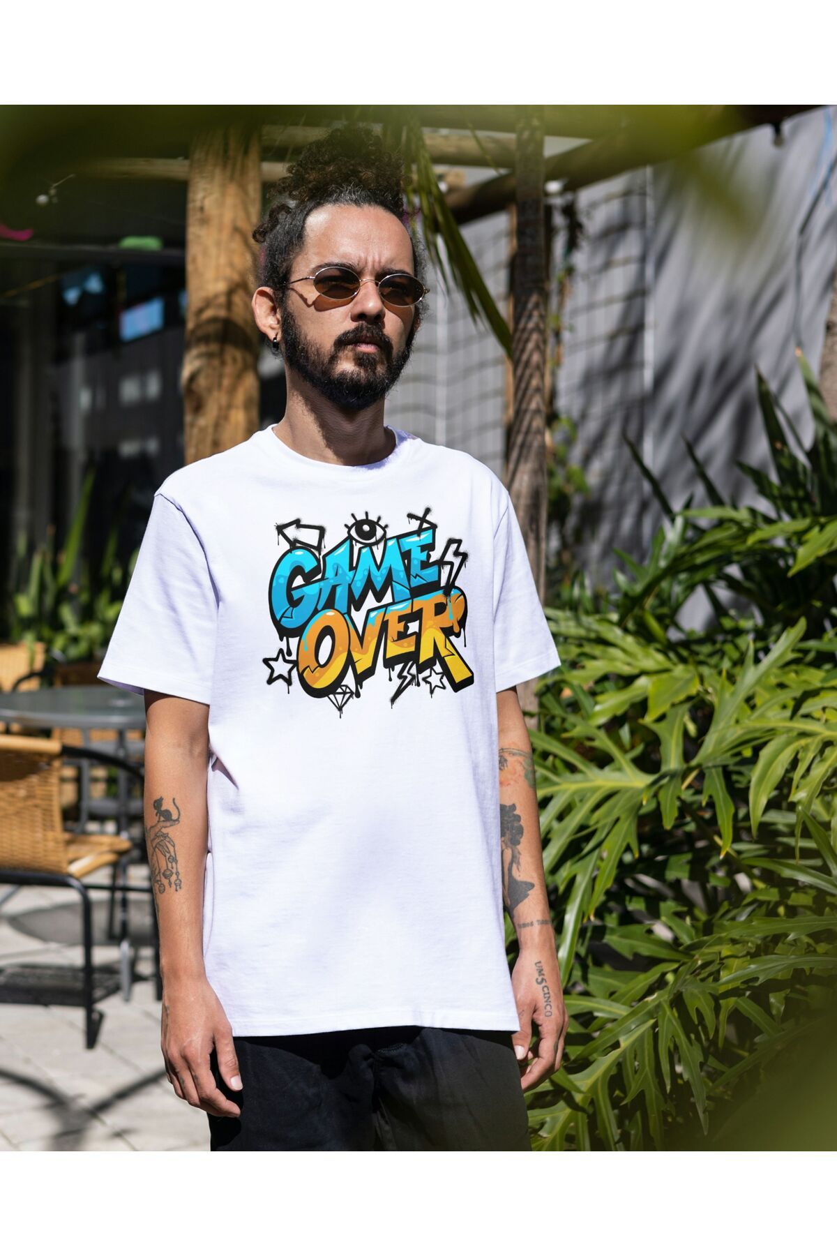 WanderVear CO GAMEOVER TEMALI BİSİKLET YAKA OVERSİZE T-SHİRT