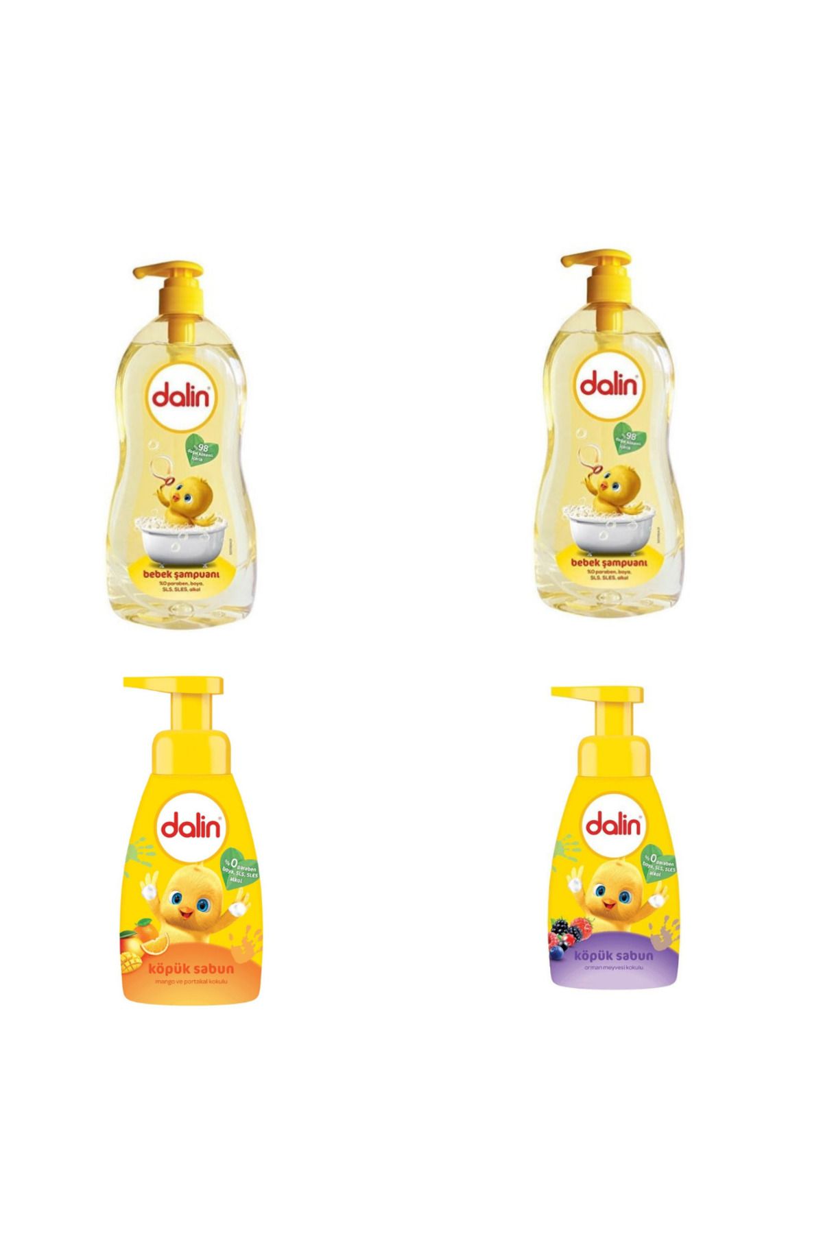 Dalin DALİN 2 ADET 700 ML KLASİK ŞAMPUAN + 1 ADET MANGO KÖPÜK SABUN + 1 ADET ORMAN MEYVE KÖPÜK SABUN
