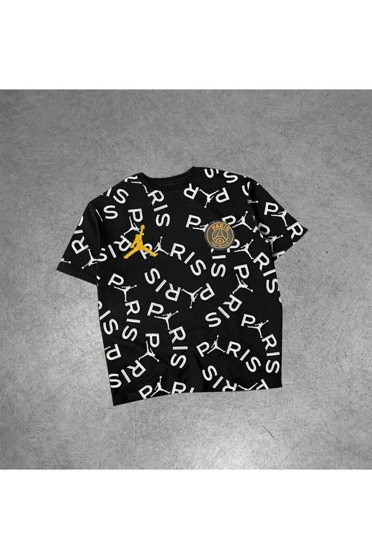 fashok Erkek Dijital Baskılı Oversize T-shirt Siyah