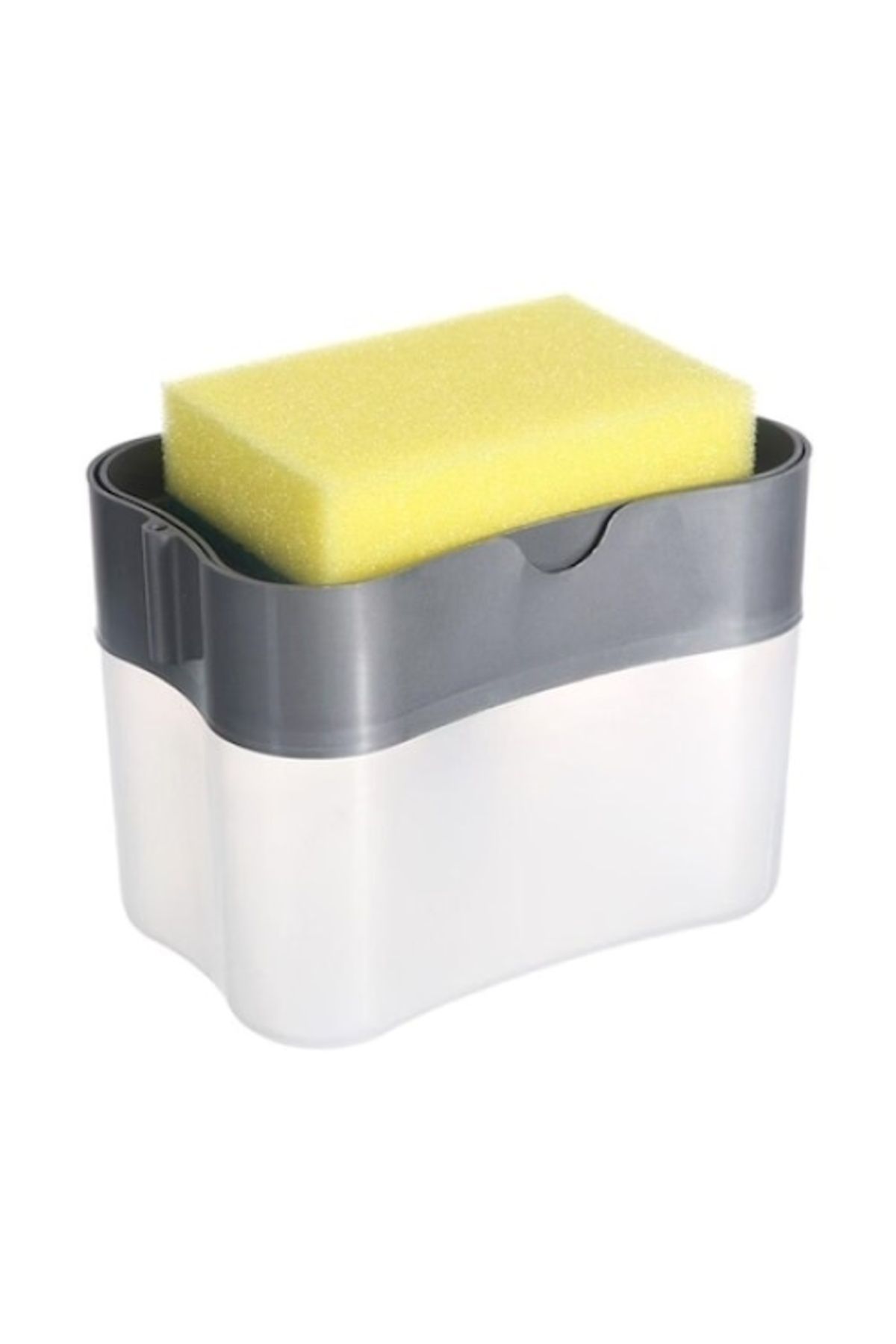 FOXMAG24-Dozator detergent de vase cu suport pentru burete, 2 compartimente, plastic ABS, gri 1