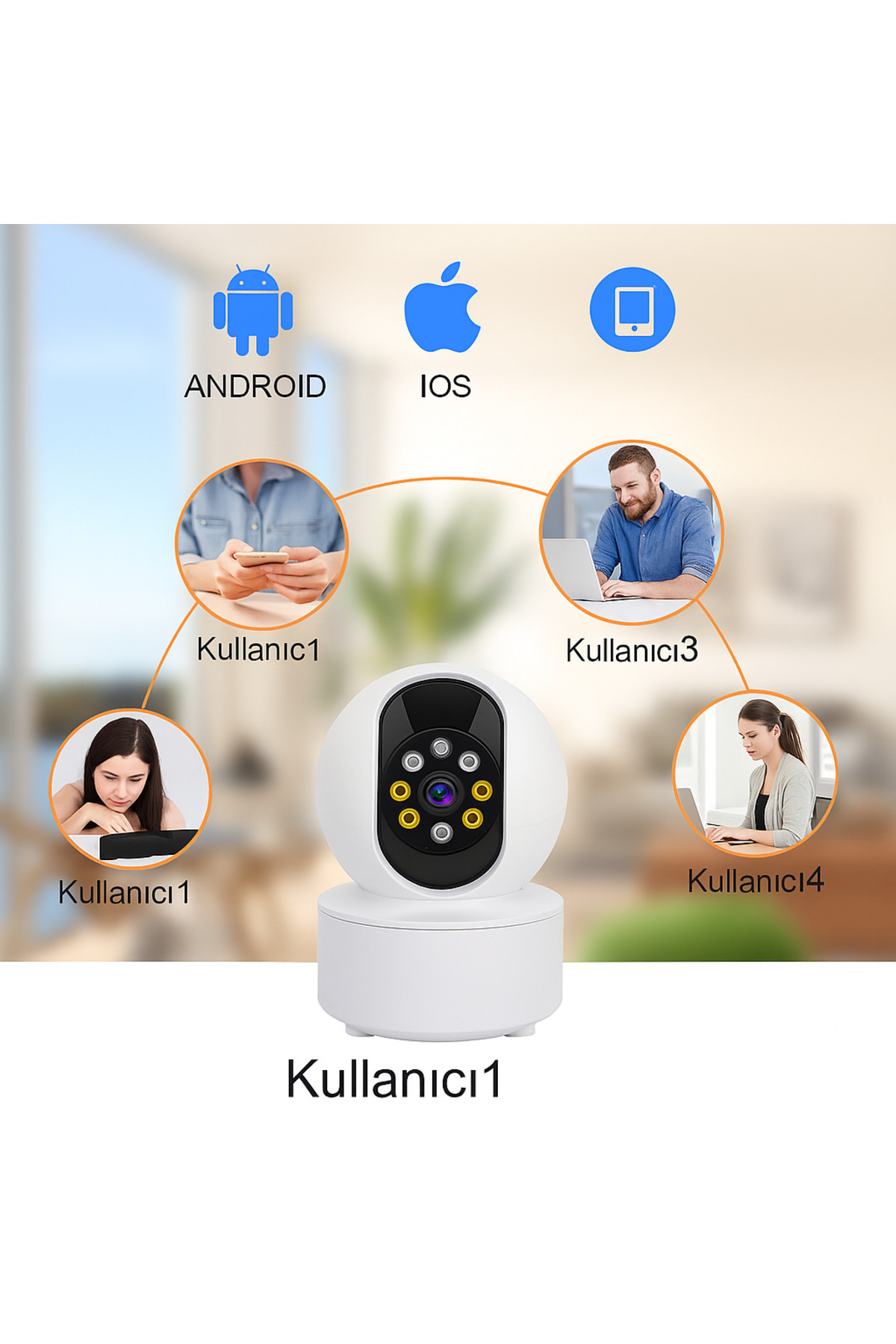 BLUE İNTER 5G Destekli Akıllı Güvenlik Kamerası 360° Döner, Gece Görüşlü, Çift Yönlü Konuşma-CMR-23 fotoğrafı 7 (önizleme)