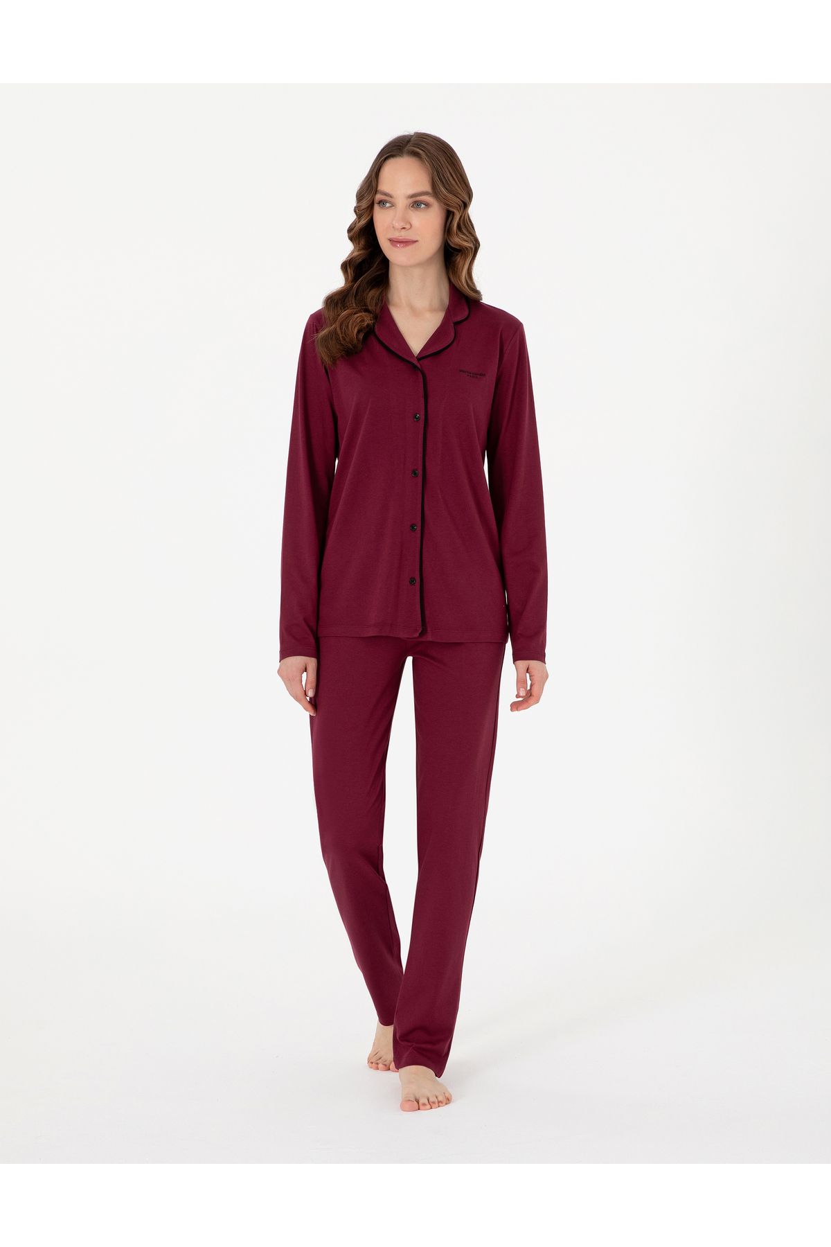 Pierre Cardin Bordo Gömlek Pijama Takımı 50319062-VR014