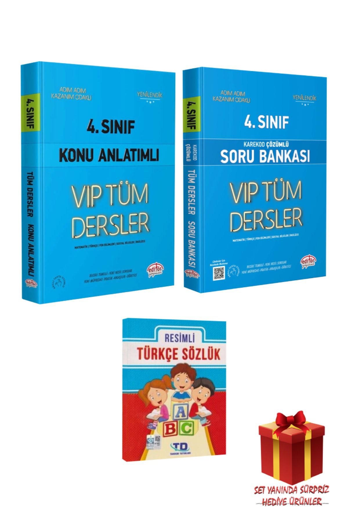 Editör Yayınevi 4. Sınıf VIP Tüm Dersler Konu Anlatımı+ Tüm Dersler Soru Bankası+ Resimli Türkçe Sözlük+ Hediye