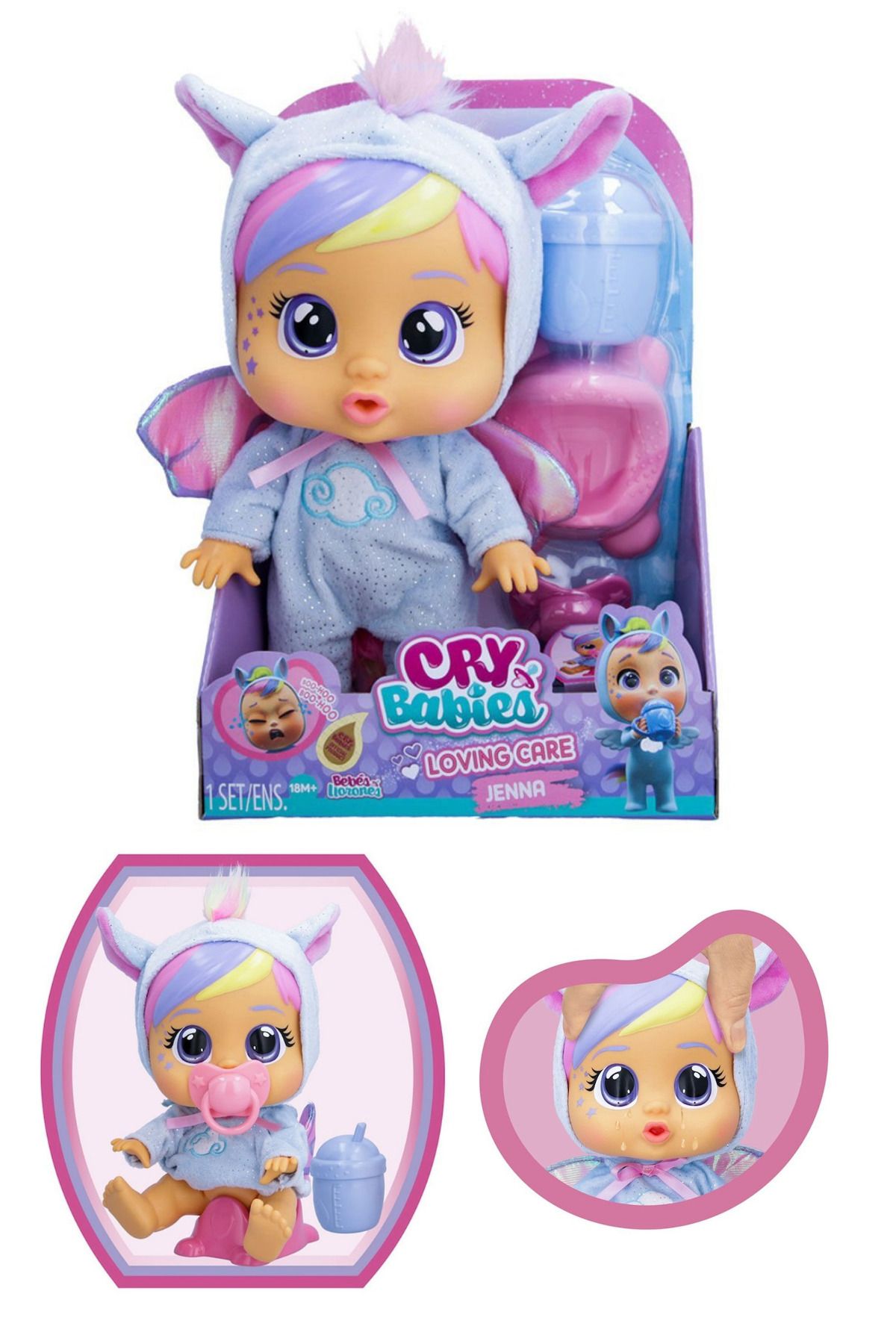 ERKOL Cry Babies Love Fantasy Jenna Ağlayan Bebek Seti Oyuncak Et Bebek