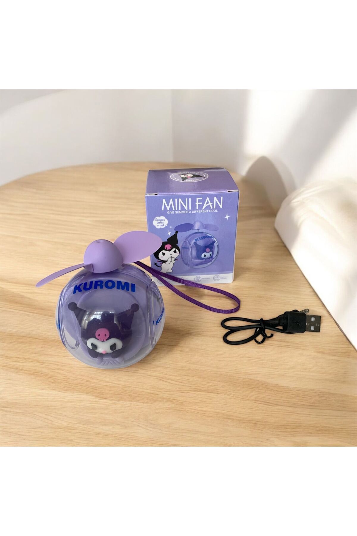 ÇERÇİ MELEK Kuromi Figürlü Mini Fan