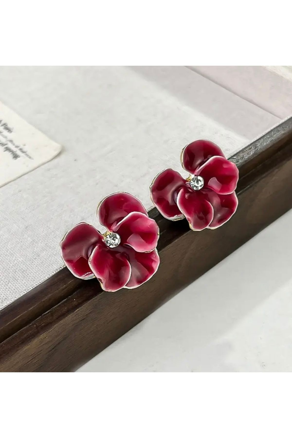 NISHPOINT BORDO ÇİÇEK KÜPE