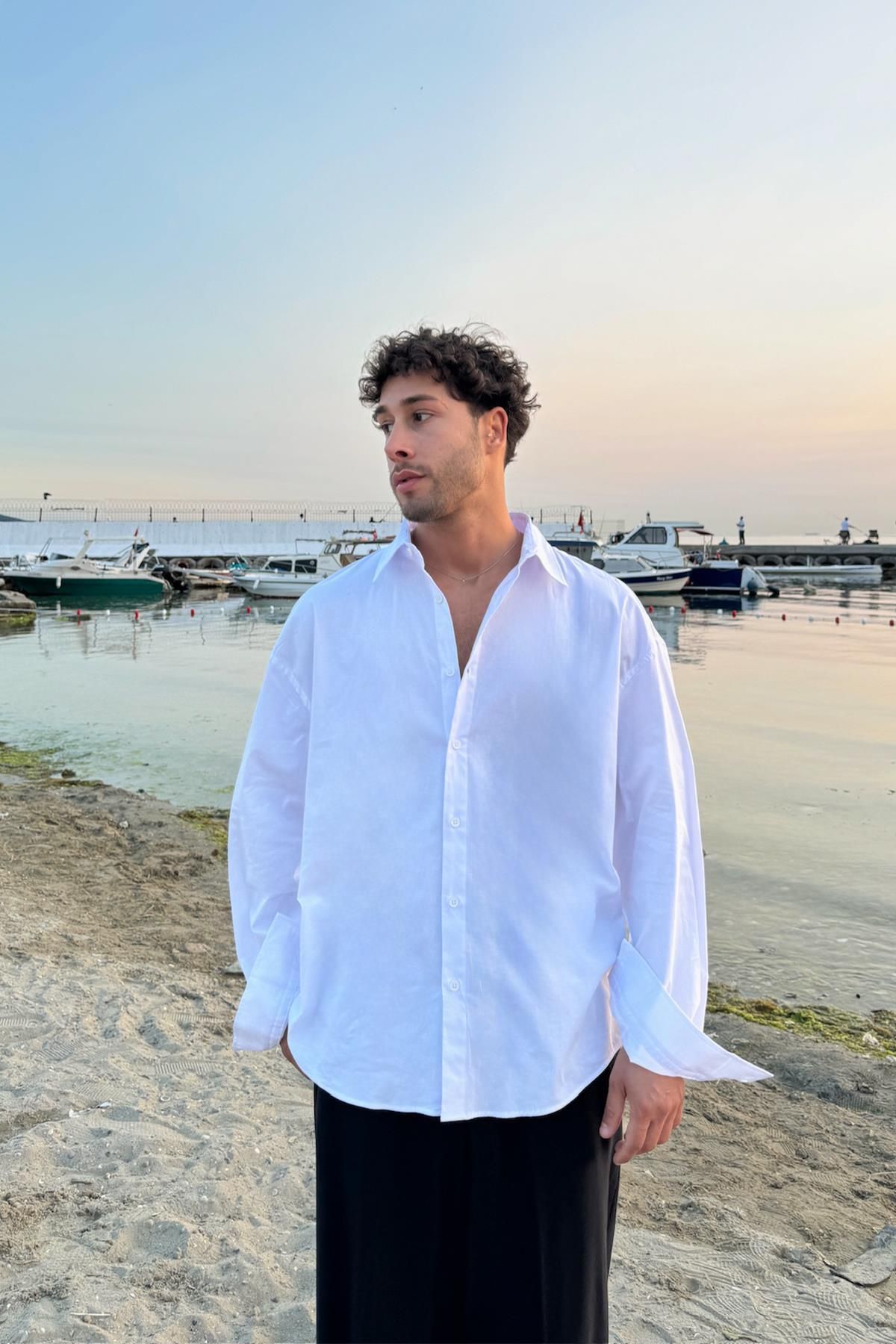 Flaw Wear Premium Poplin Beyaz Basic Gömlek