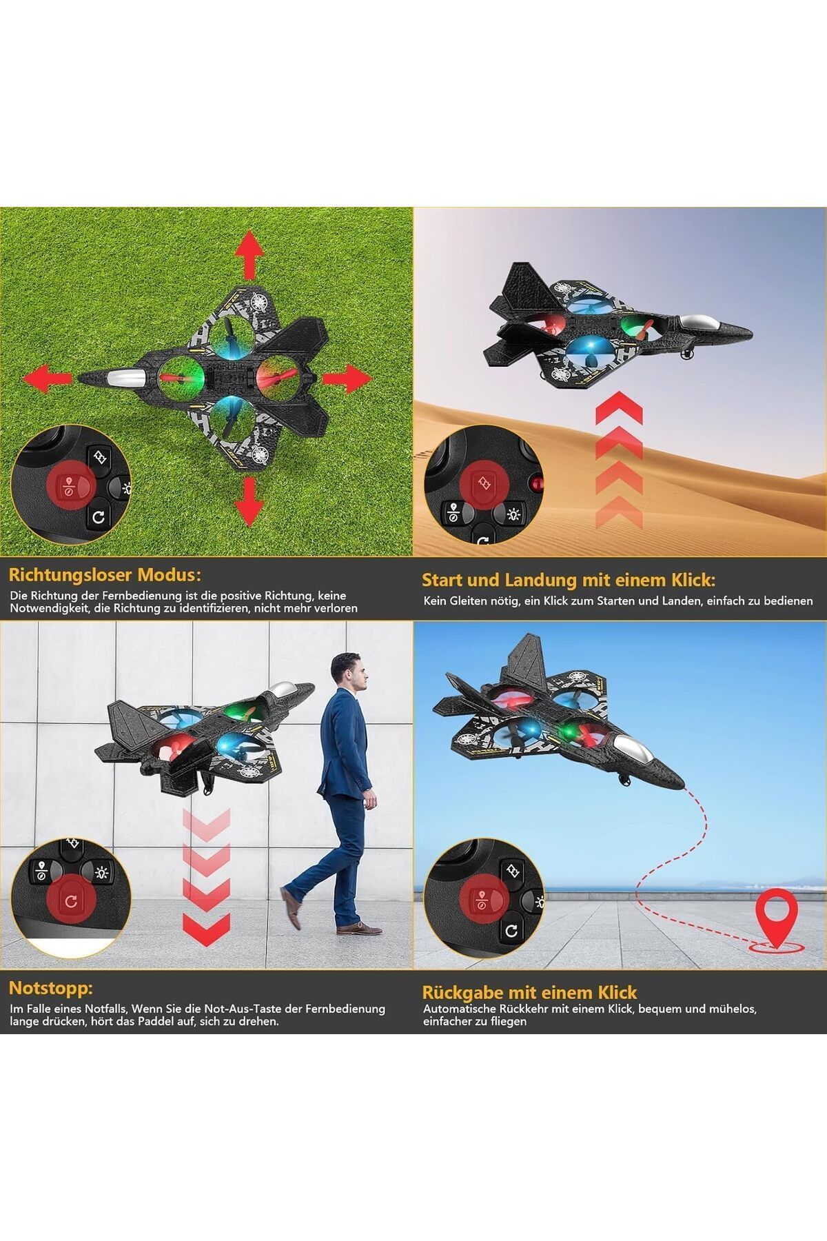 Generic-2.4GHz Remote Controlled L0712 RC Aeroplane with LED Lights, 80m Range, USB Charging, Ideal for Begi 6