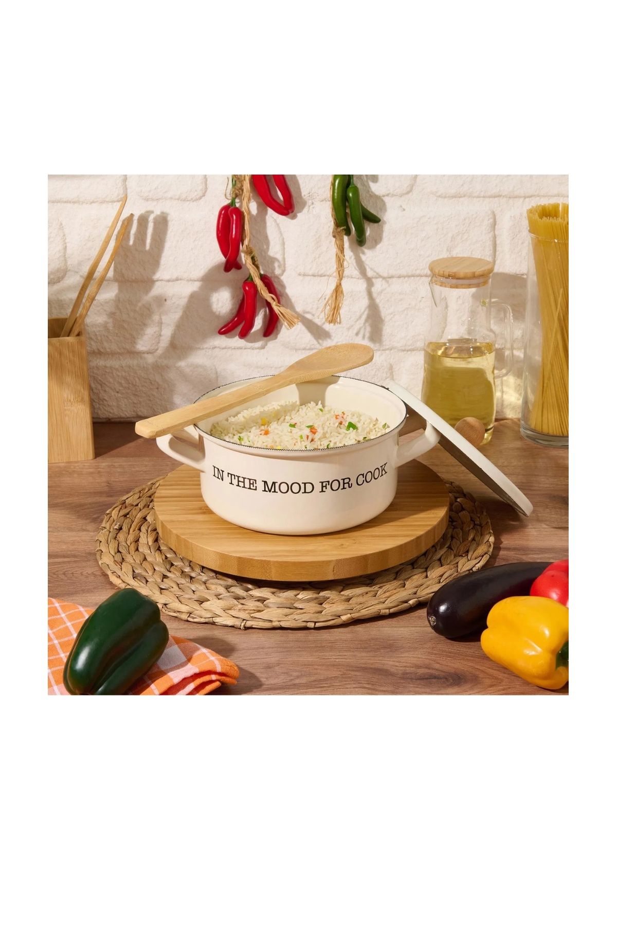 KOLETİC STORE EMAYE KISA TENCERE KREM 22 CM