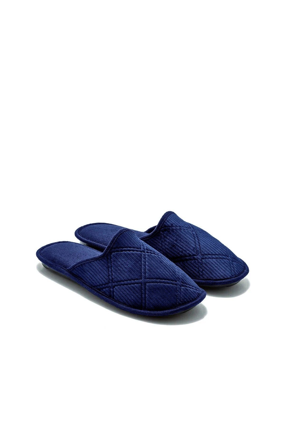 MODA Lacivert Rahat Hediyelik Çeyizlik Misafir Ev Terliği Unisex Terlik