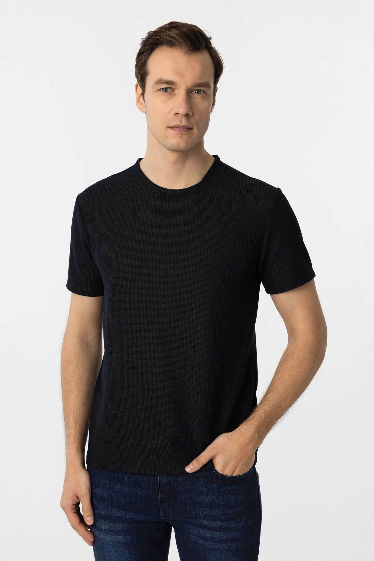 SÜVARİ Süvari Waffle Lacivert Erkek T-Shirt TS1014000413