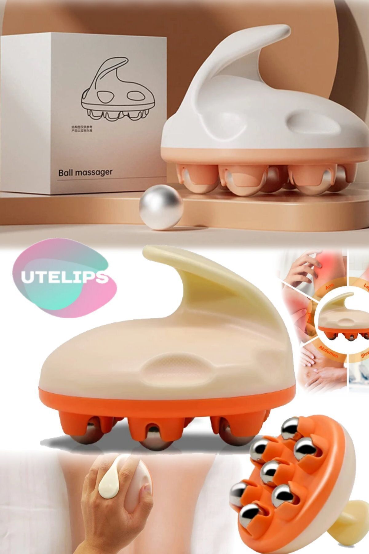Elioure TR Omuz Relif Masaj Araçları Roller Ball Masaj Topları Vücut Masajı Masaj Silindiri Pro