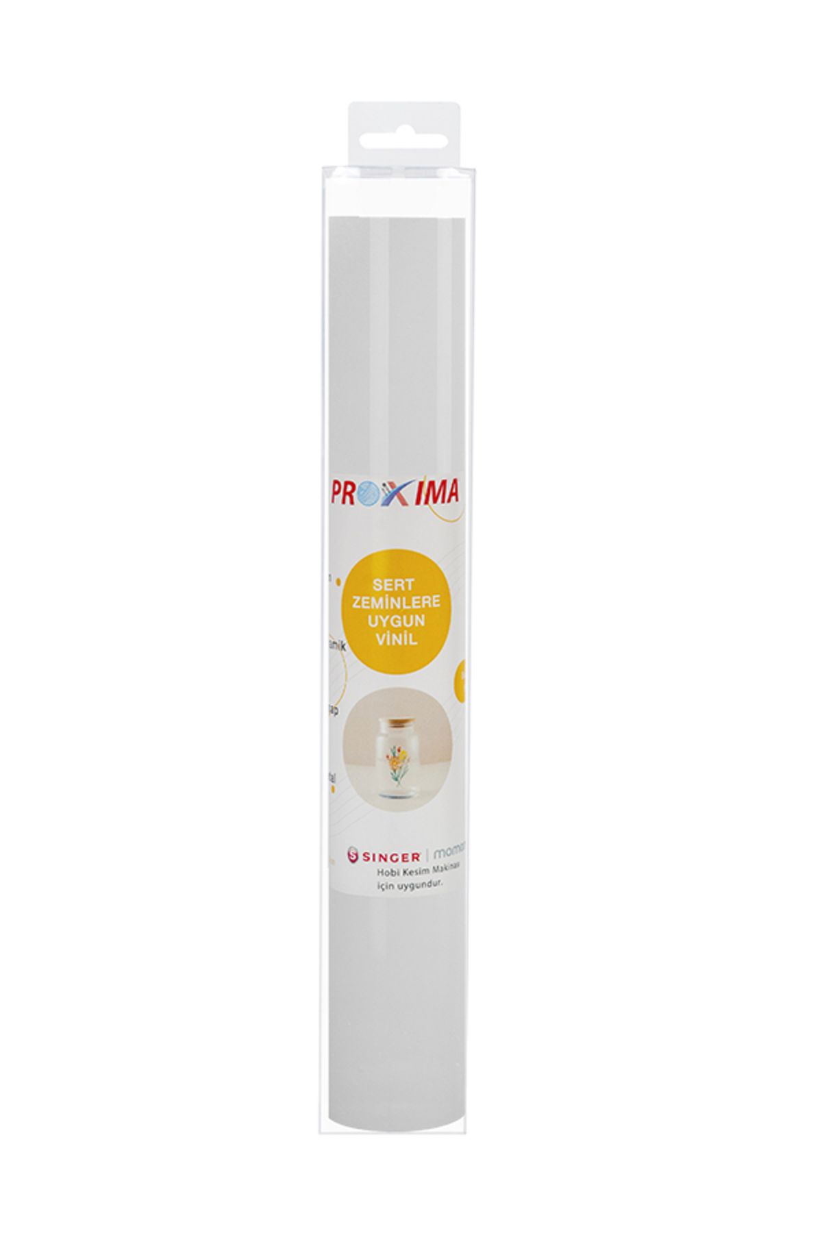 PROXIMA Sert Zemine Uygun Vinil 30x150 cm Metalik Gümüş
