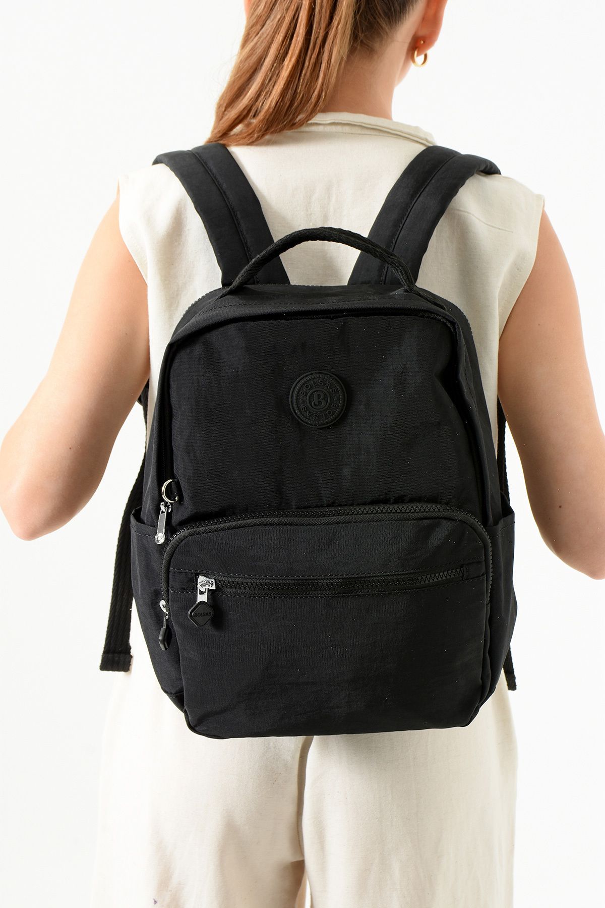 Just Polo Unisex Su geçirmez ithal krinkıl Kumaş Tablet Bölmeli Okul İş ve Seyahat Sırt Çantası KÖRÜKLÜ