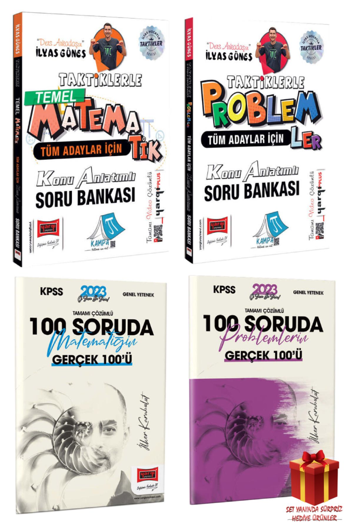 Yargı Yayınları 2025 Yargı İlyas Güneş Taktiklerle Matematik Soru Bankası+Problemler Soru B+100 Sorudalar