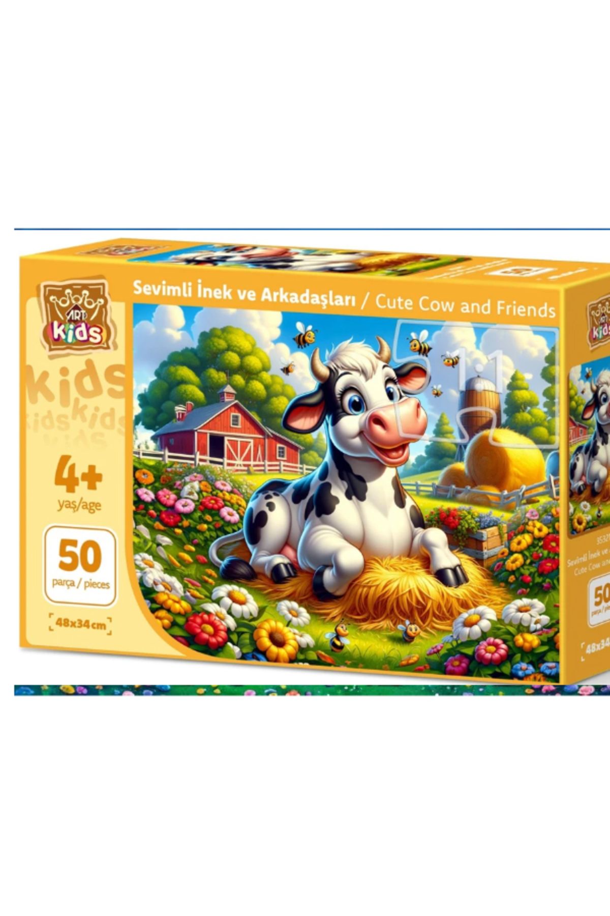 ART Çocuk Sevimli Inek ve Arkadaşları 50 Parça Puzzle