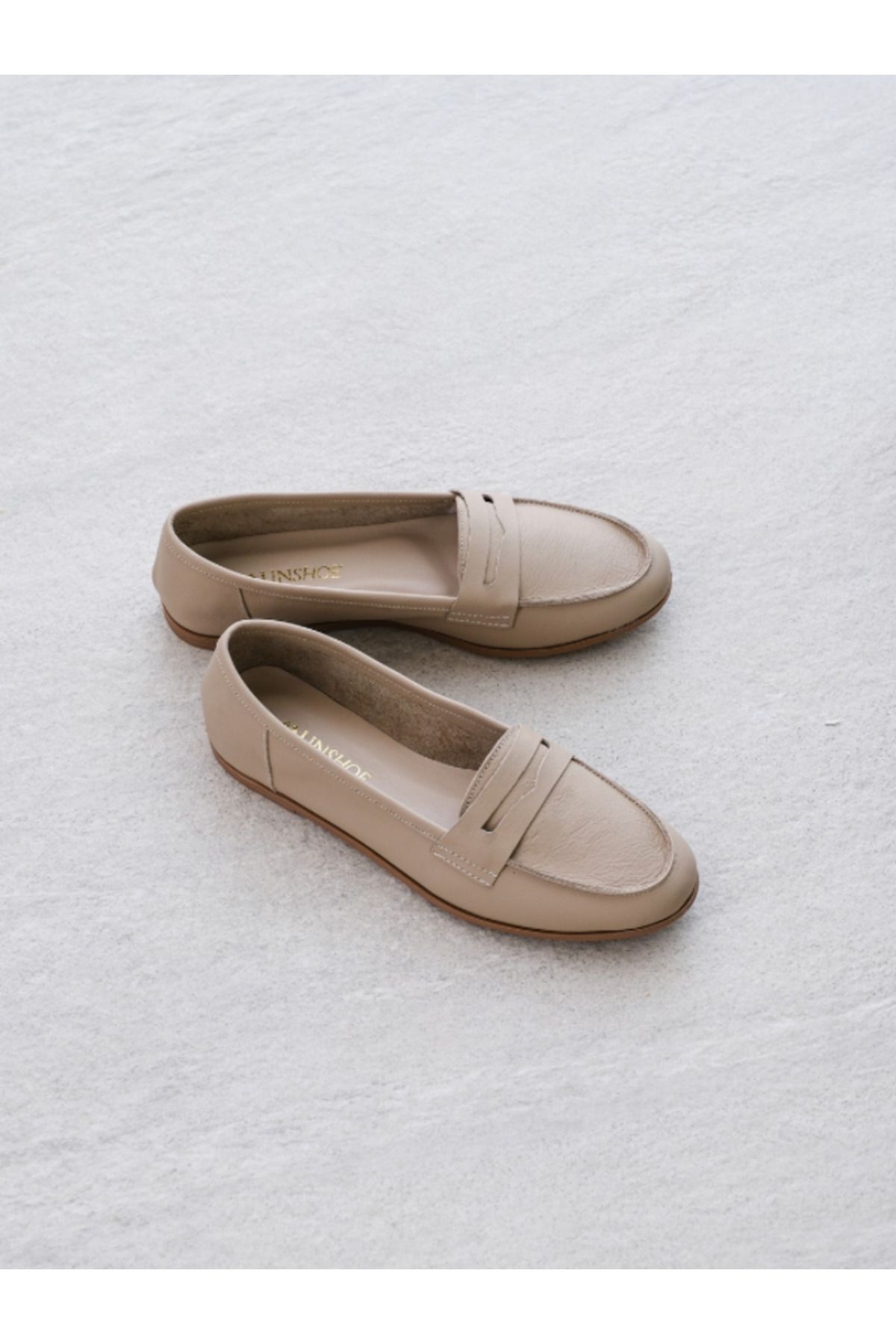 Munshoes Ela Hakiki Deri Kadın Babet