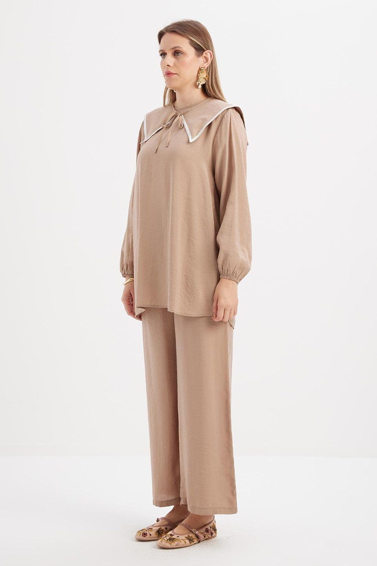 ALLDAY-Modal Tunic with Mink-Collar and Elastic Sleeves 4