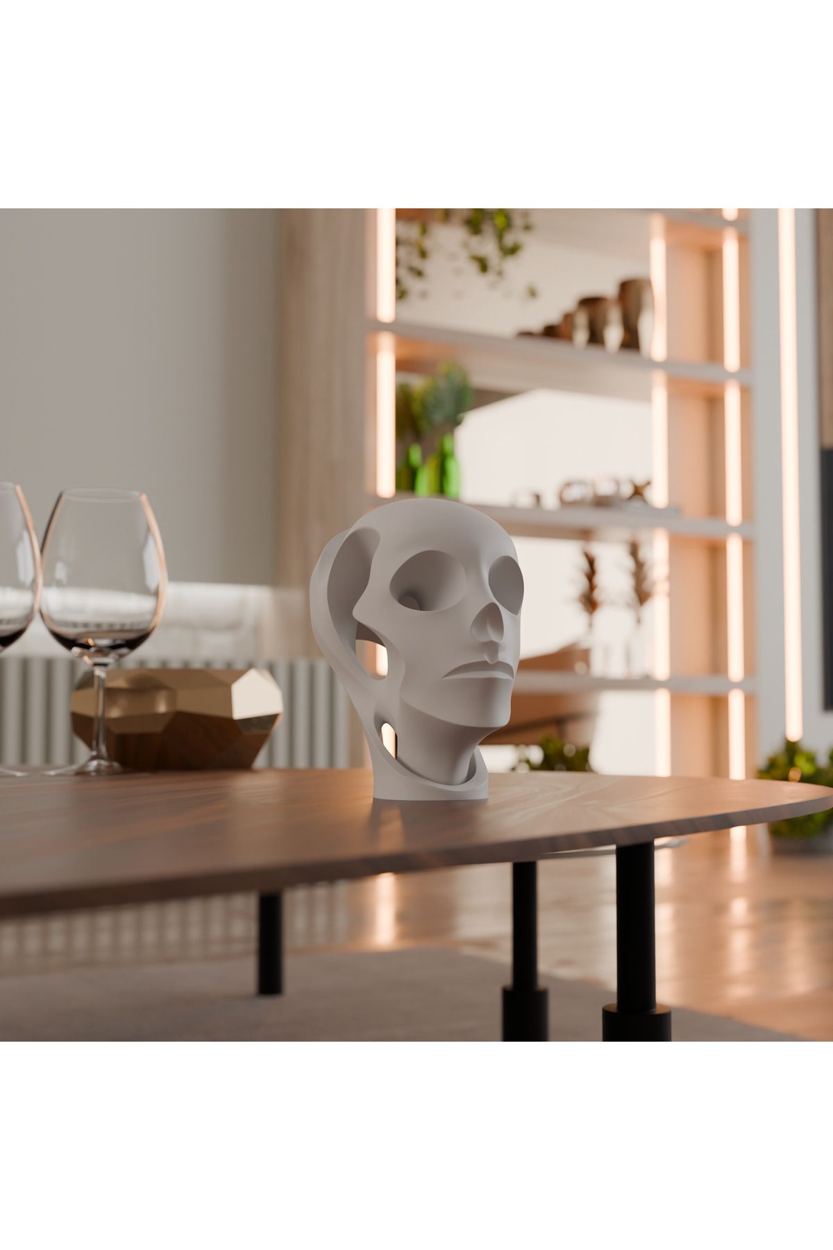 DEKORANLA Modern Boşluk Baş Heykeli, şık ve minimalist dekorasyon için ideal seçenektir