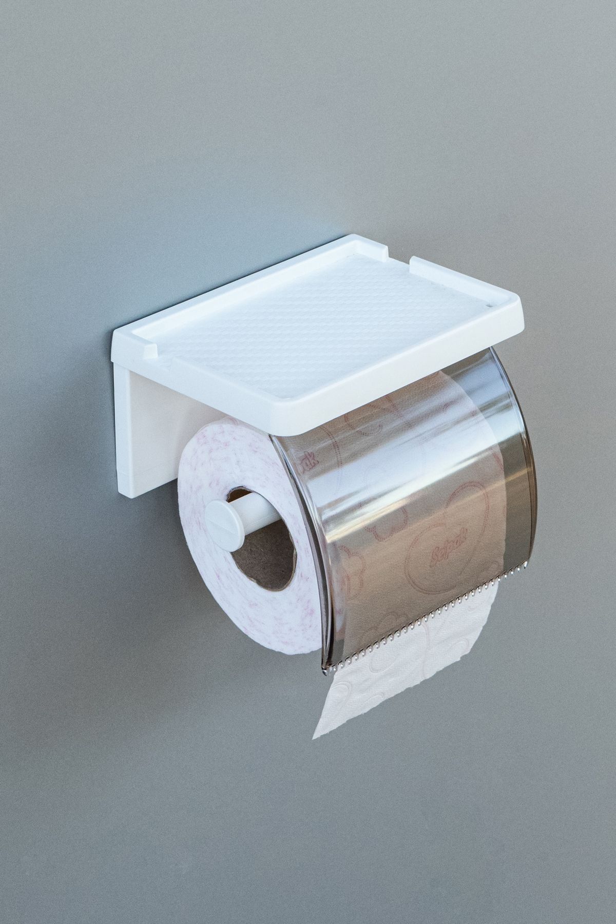 Demagrup Yapışkanlı Kapaklı Tuvalet Kağıdı Askısı Banyo Tuvalet Kağıtlığı Aparatı Peçetelik Organizer Plastik