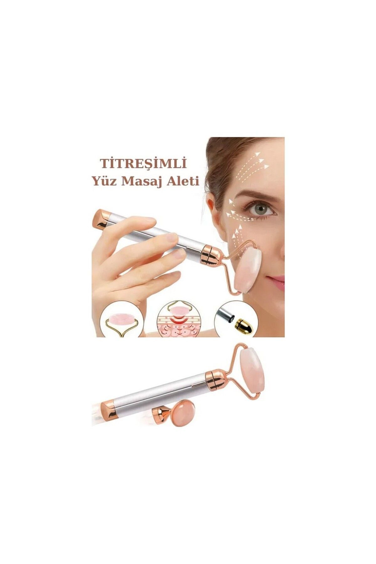 Elioure CN Orijinal Rose Quartz Mikro Titreşimli Yüz Masaj Rollerı Tamir Edilebilir, Satıcı ile İletişime G