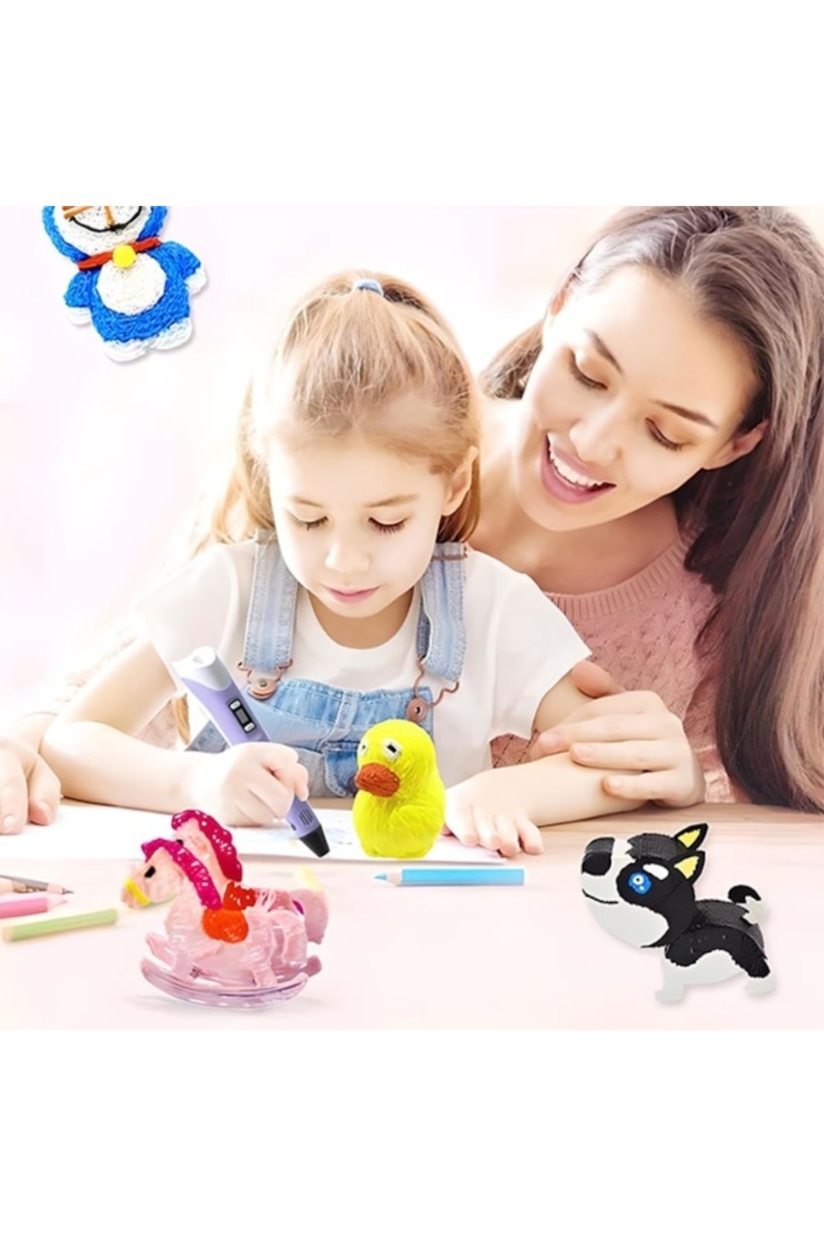 FOXMAG24-3D pen for drawing in space, with LCD display, filament included, USB charging, green 4