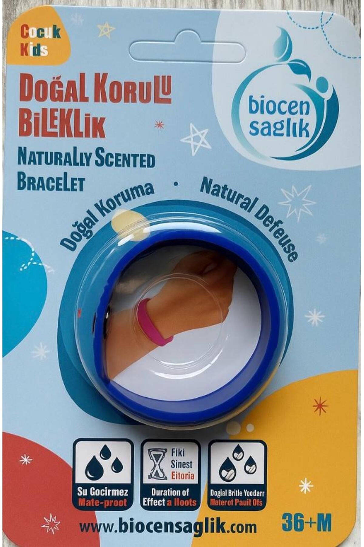 biocence sivrisinek kovucu bitkisek bileklik çocuk mavi