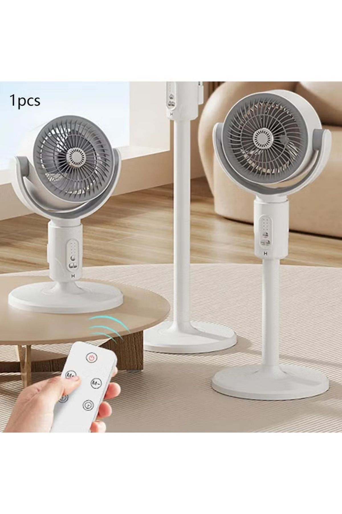 Denx-Portable Oscillating Fan with Remote Control, Timer, Fine Mist, 5 Speeds, Foldable DX2607 7