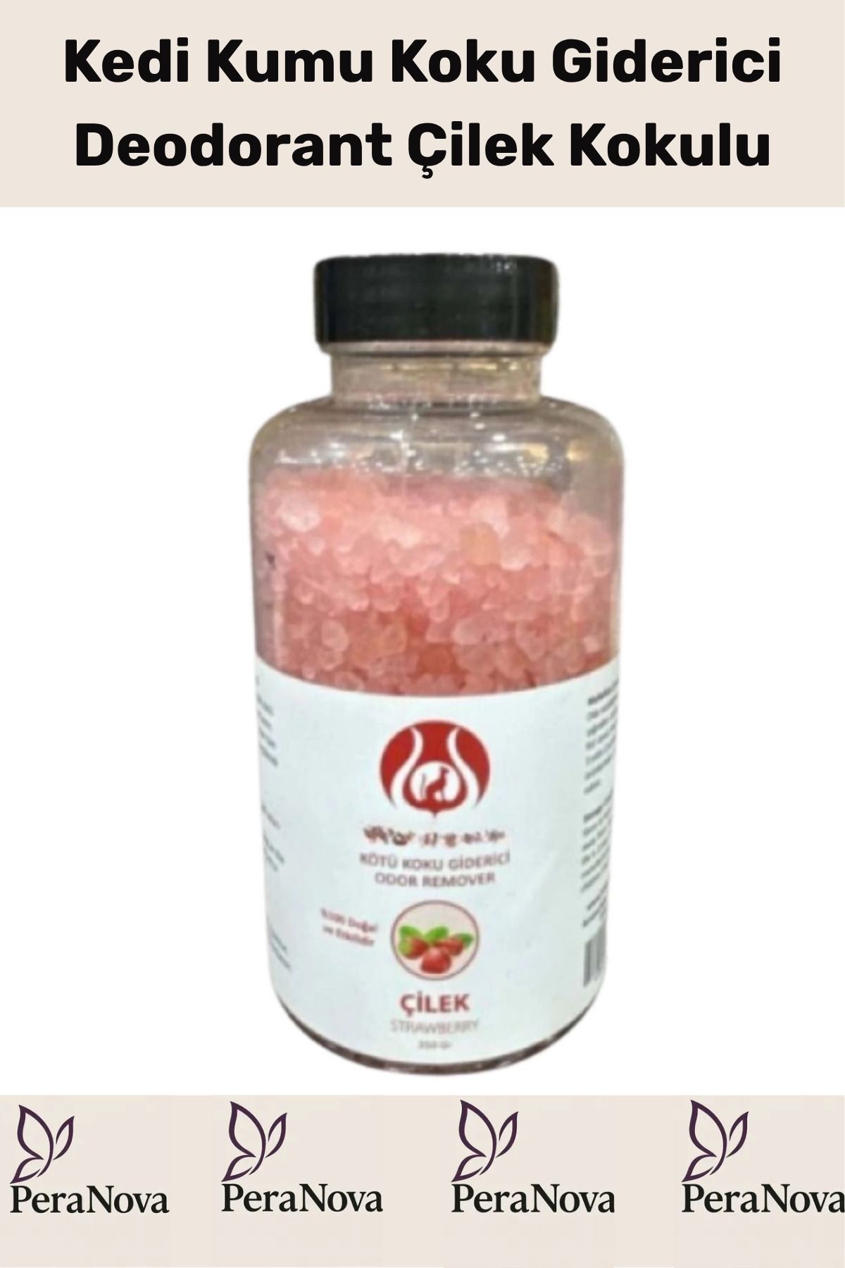 PeraNova Evcil Hayvan Kedi Kumu Koku Giderici Çilek Kokulu Deodorant Sülfat Epsom Tuzu 350Gr