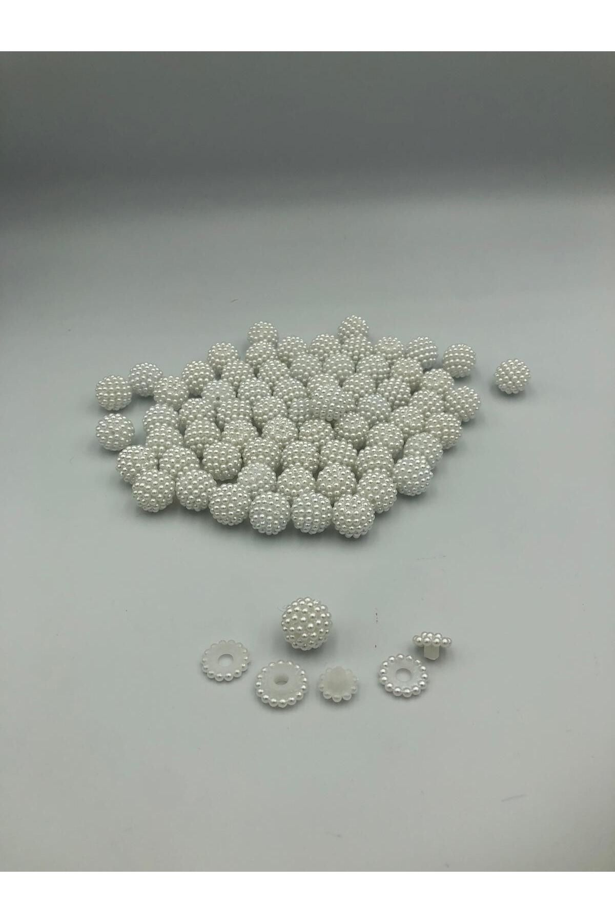 DUCK HOBY 50 gr - 12 Mm BEYAZ Böğürtlen İnci Boncuk Takı Malzemesi (Yaklaşık 45-50 Adet)