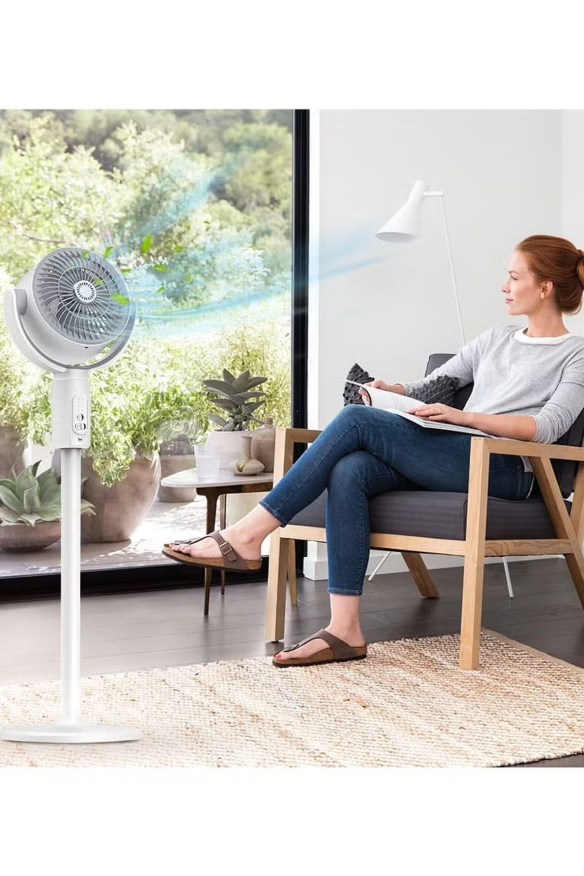 Denx-Portable Oscillating Fan with Remote Control, Timer, Fine Mist, 5 Speeds, Foldable DX2607 4