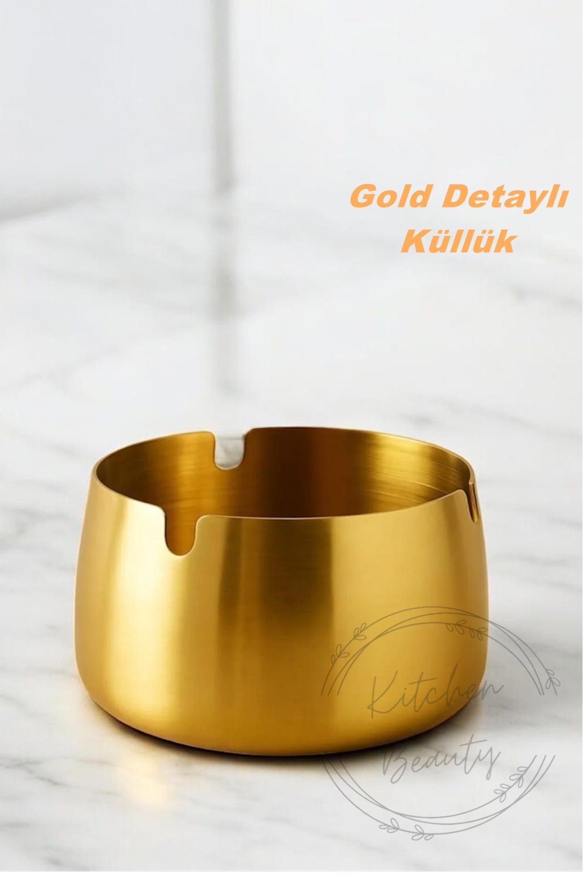 Kitchen Beauty Gold Metal Küllük Modern Tasarım Şık ve Zarif Küllük Gold Kül Tablası