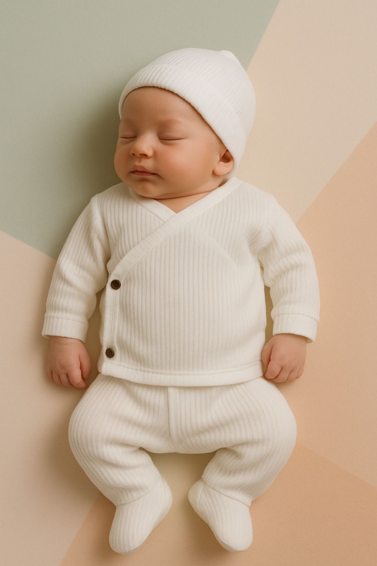 BYS BABY FASHION % 100 Organik Pamuklu 7'li Kız-Erkek Bebek Hastane Çıkış Zıbın Seti /Dört Mevsim Kullanıma Uygundur