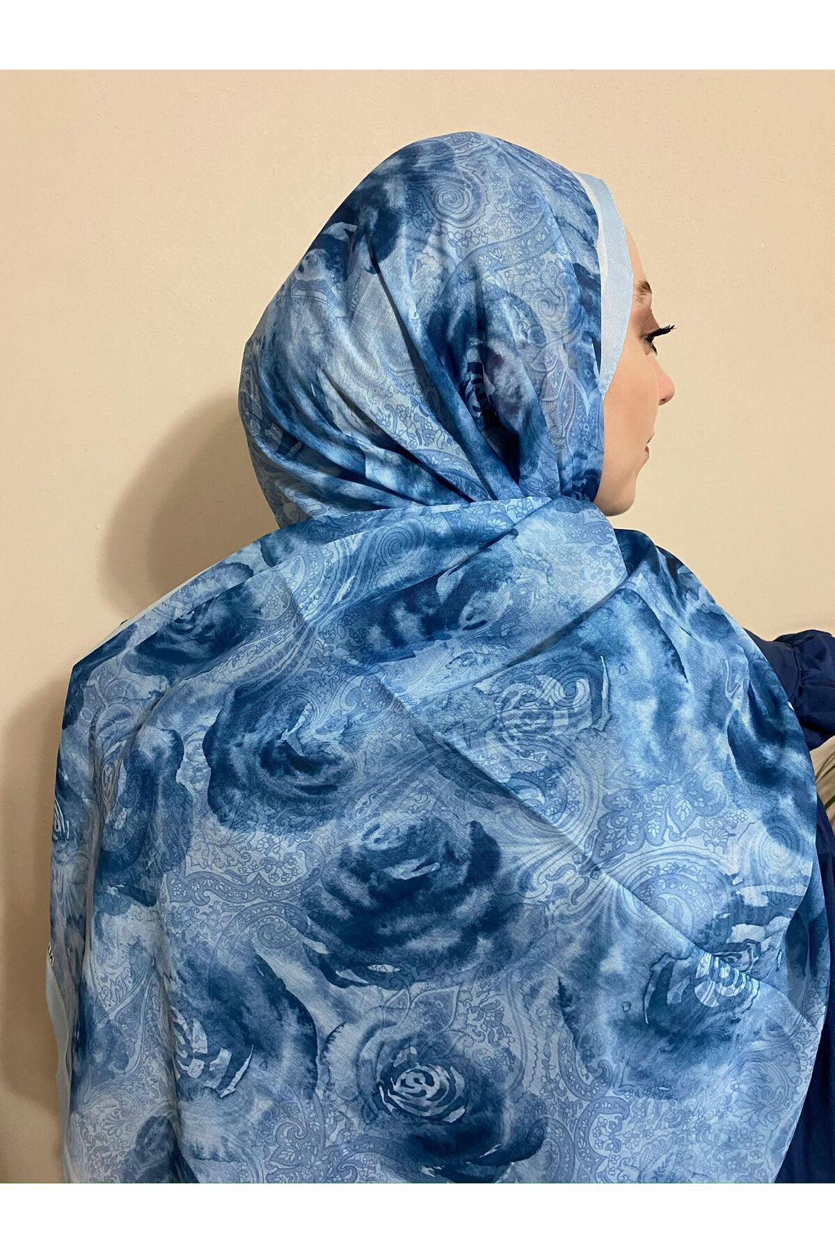 MODA MİNELEŞARP ROSE DESEN SERİSİ SOFT ŞAL - BEBE MAVİSİ