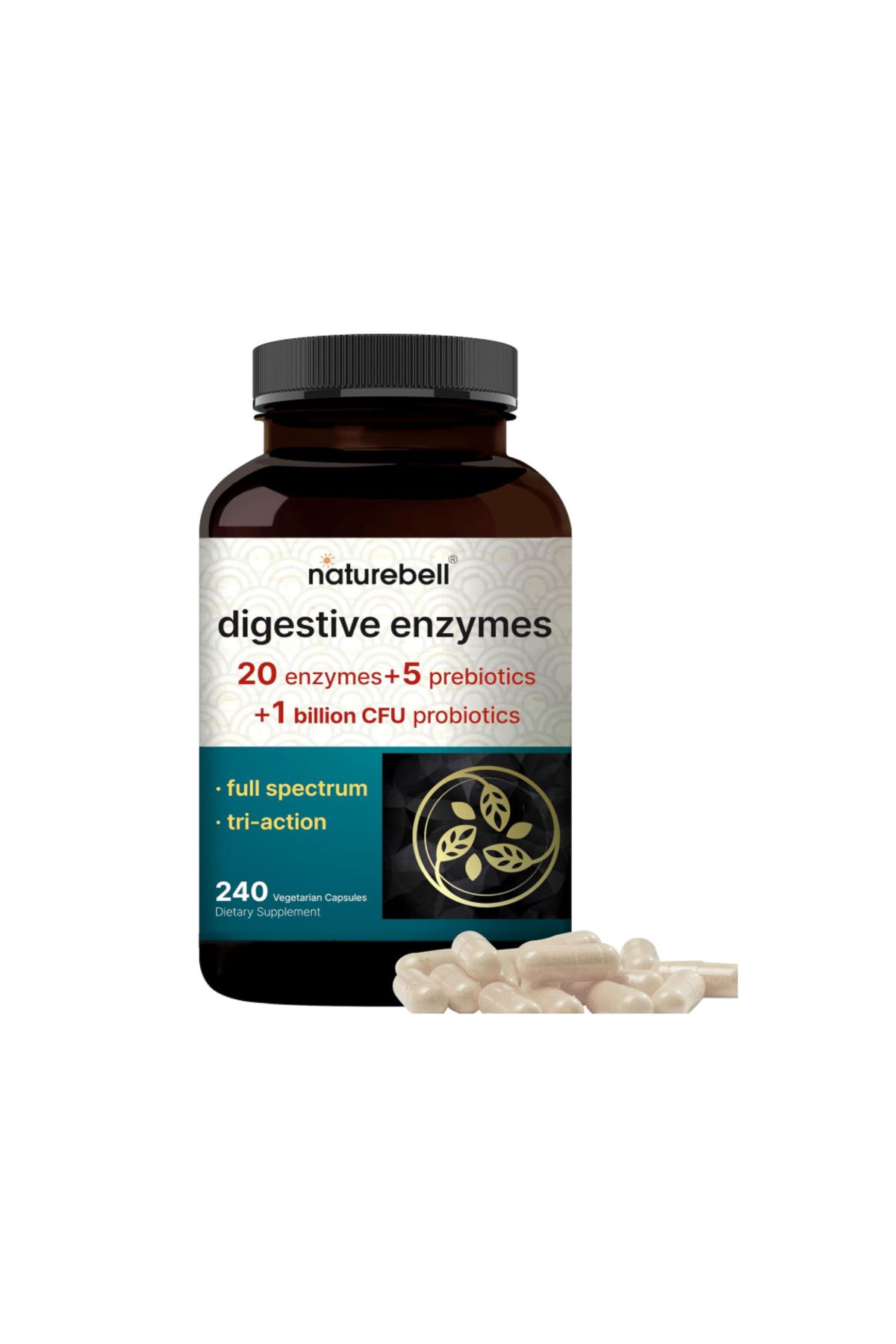 Naturebell , Digestive Enzymes with Probiotics and Prebiotics, 240 Veggie Capsules