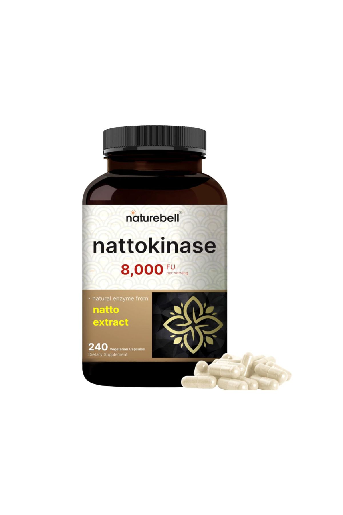 Naturebell , Nattokinase Supplement 8,000 FU Per Serving, 240 Veggie Capsules