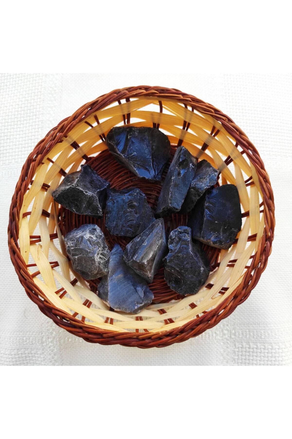 DEKORANLA Doğal siyah obsidyen taşı, 3-4 cm, enerji ve şifa kaynağı, doğal taş.