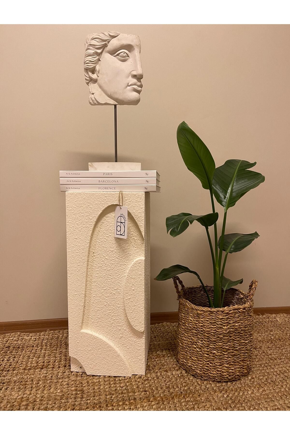 DEKORANLA 3D taş kaplama dekoratif sütun, beyaz, 60cm, şık ve modern tasarım