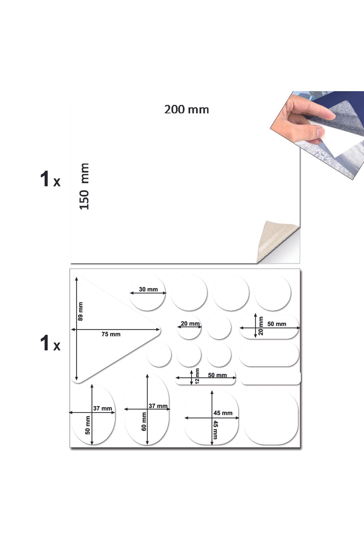 FIXALL ADHESIVE PRODUCTS Yapışkanlı Polyester Kumaş Mont Çadır Şemsiye Tamir Yaması 19 Adet Beyaz