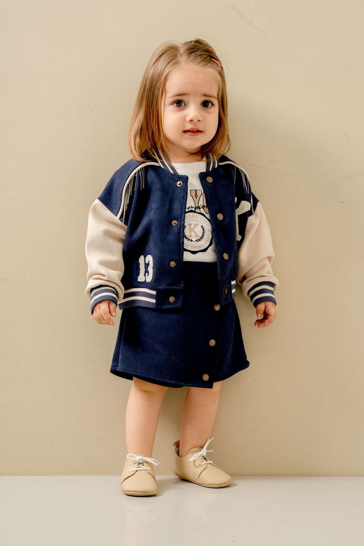 JNF kids Kız Bebek & Çocuk Özel Gün Şort Etekli Kolej Takım (KÜLOTLU ÇORAP HEDİYELİ) fotoğrafı 2 (önizleme)