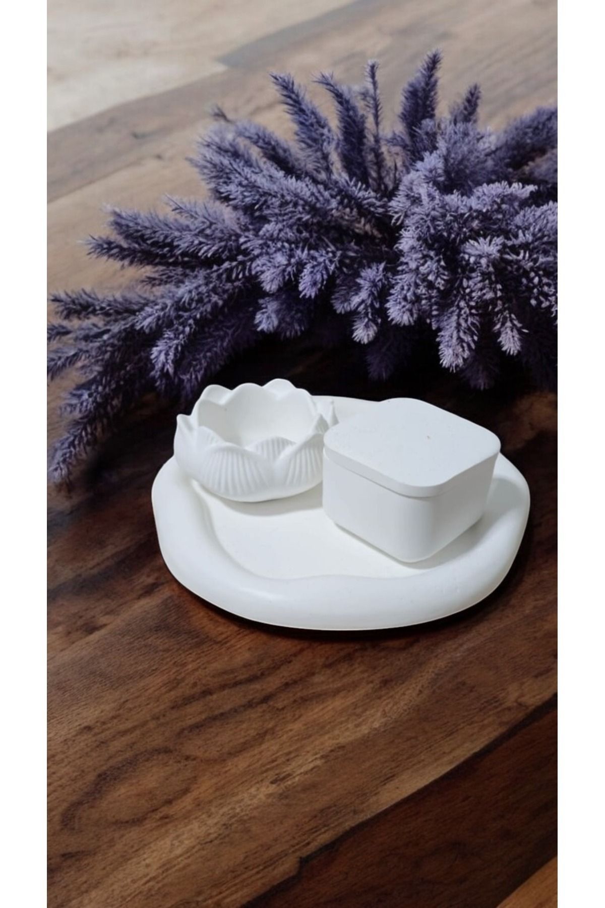 DEKORANLA Renkli Dekoratif Lokumluk ve Mumluk Seti, 15x15 cm, şık sunum ve dekorasyon için ideal