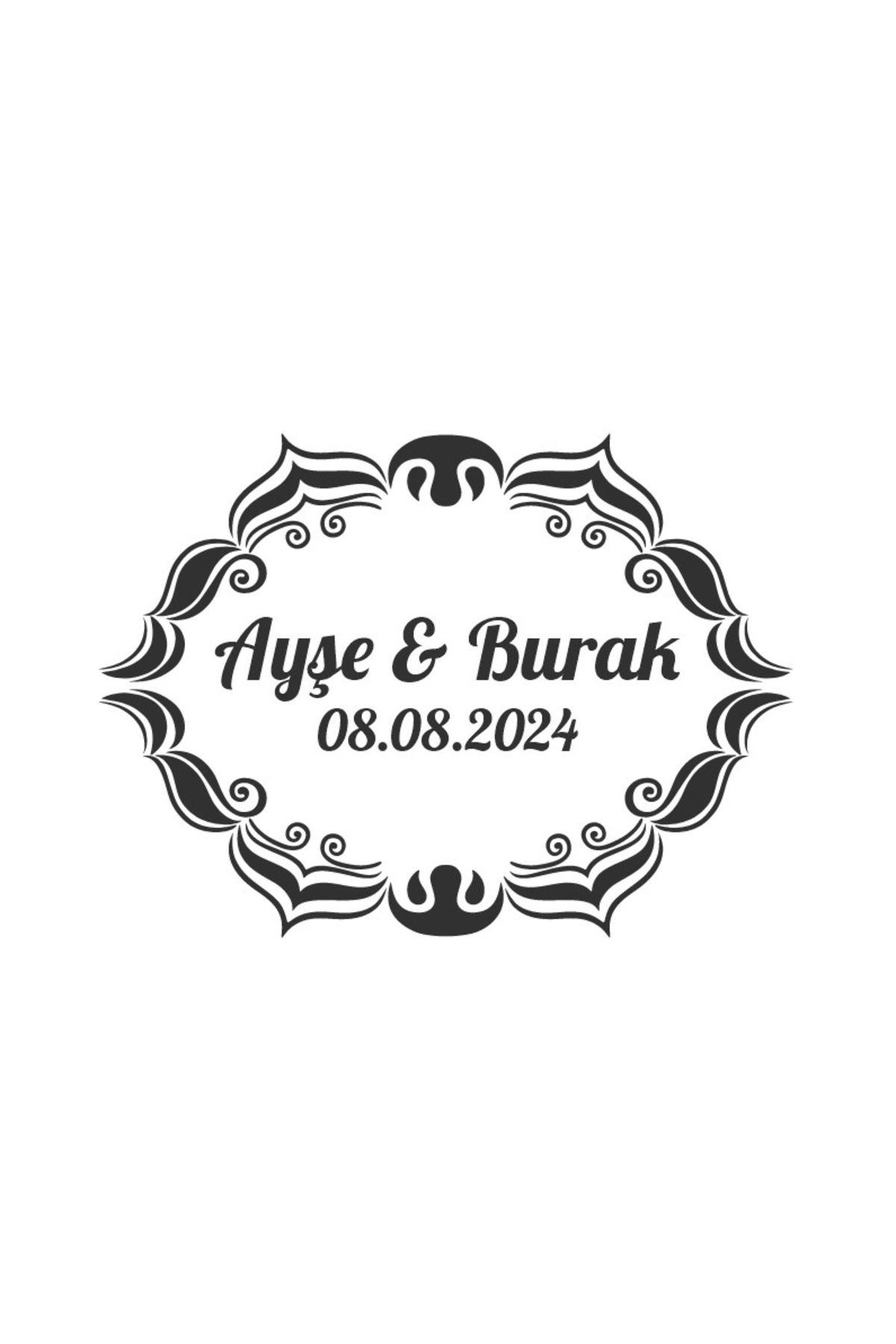 Reysa Tasarım Kış Meyveli Yapraklı Yuvarlak Etiket Kına Nişan Düğün 3x3 cm özel etiket / 50 adet sticker
