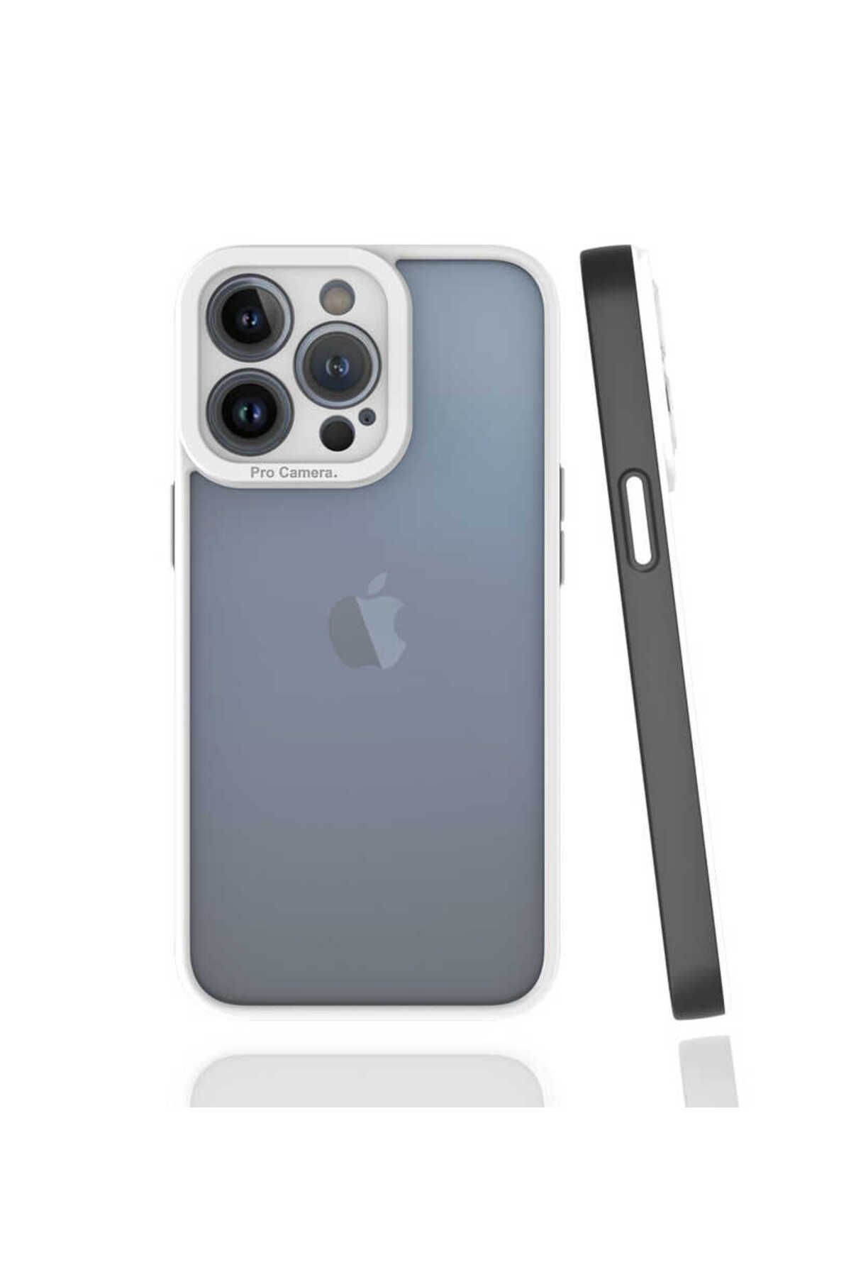 halkhouse Apple iPhone 13 Pro Kılıf Kamera Korumalı Renkli Çerçeveli Esnek Sert Silikon Mima Kapak