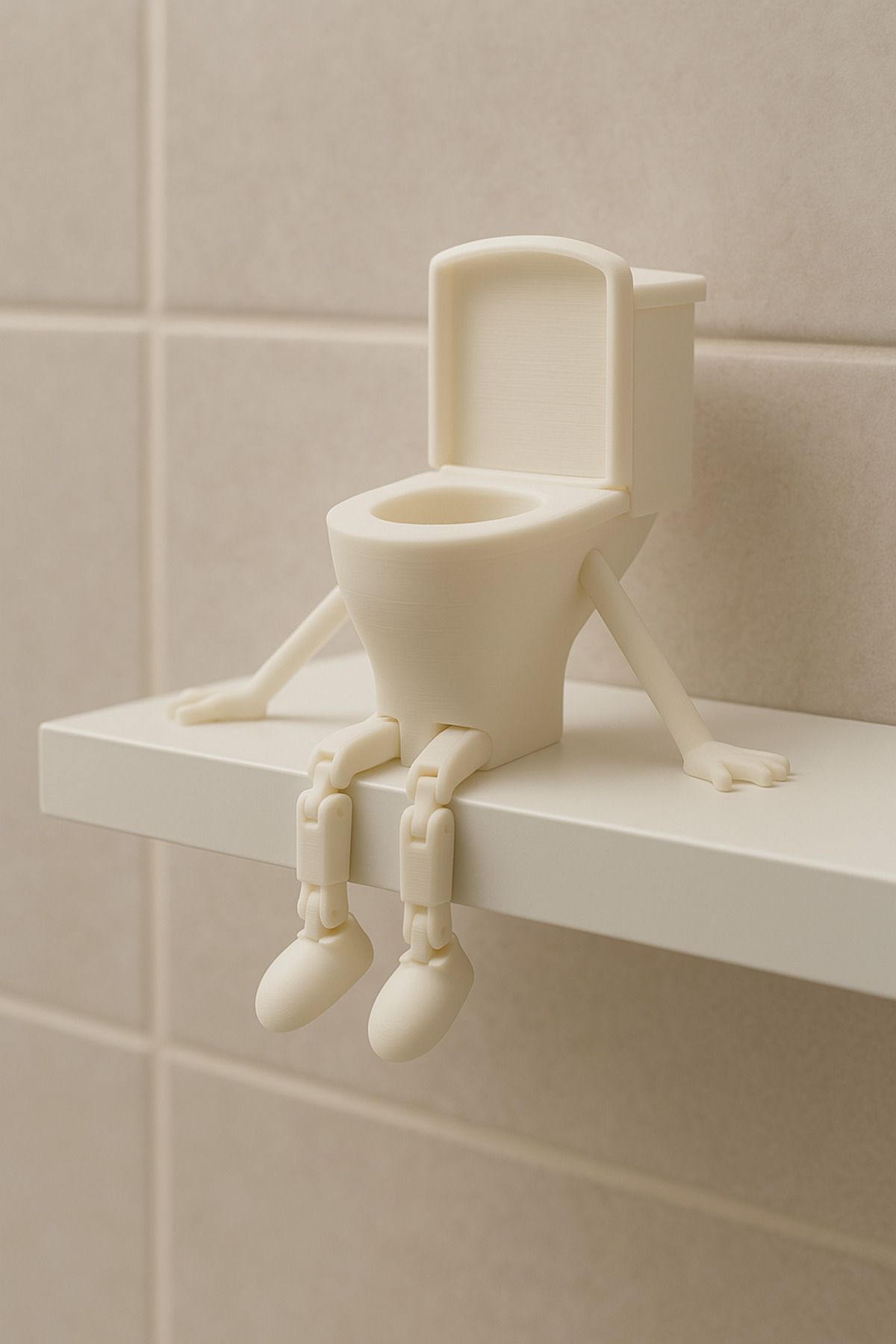 DEKORANLA Banyo Dekoratif Figürler 4'lü Set, Klozet, Tuvalet Kağıdı, Çöp Ve Kaka Emoji