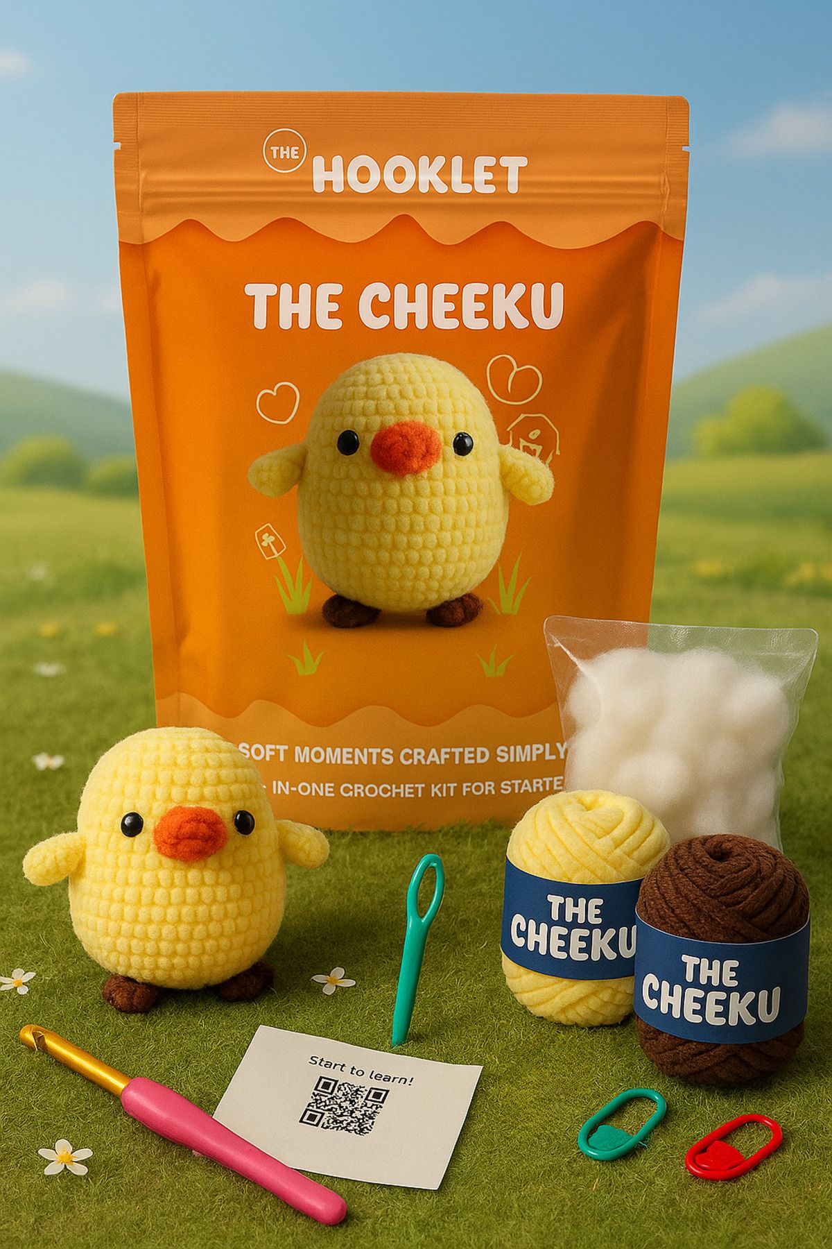 The Hooklet The Cheeku, Civciv Amigurumi Tığ Kiti, Tığ İşi Amigurumi, Amigurumi Örgü Seti, Örgü Kiti