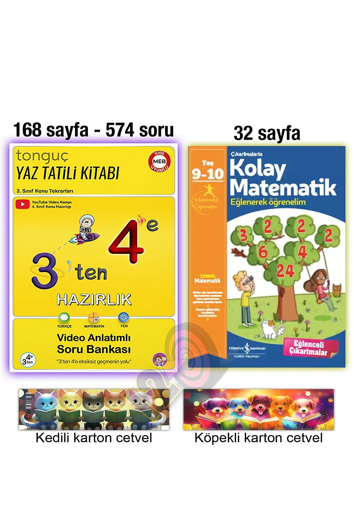 Tonguç Yayınları 3'ten 4'e Hazırlık Yaz Tatili Kitabı Çıkartmalarla Kolay Matematik