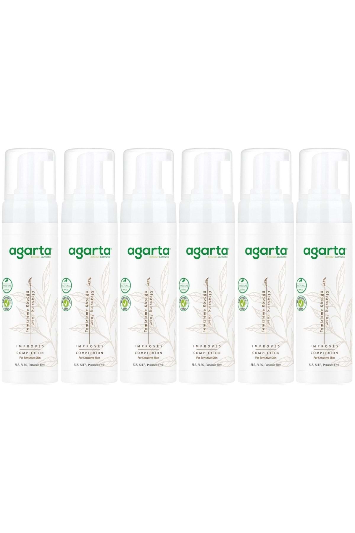 Agarta Doğal Yüz Temizleme Köpüğü 225ML (6 Lı Set)