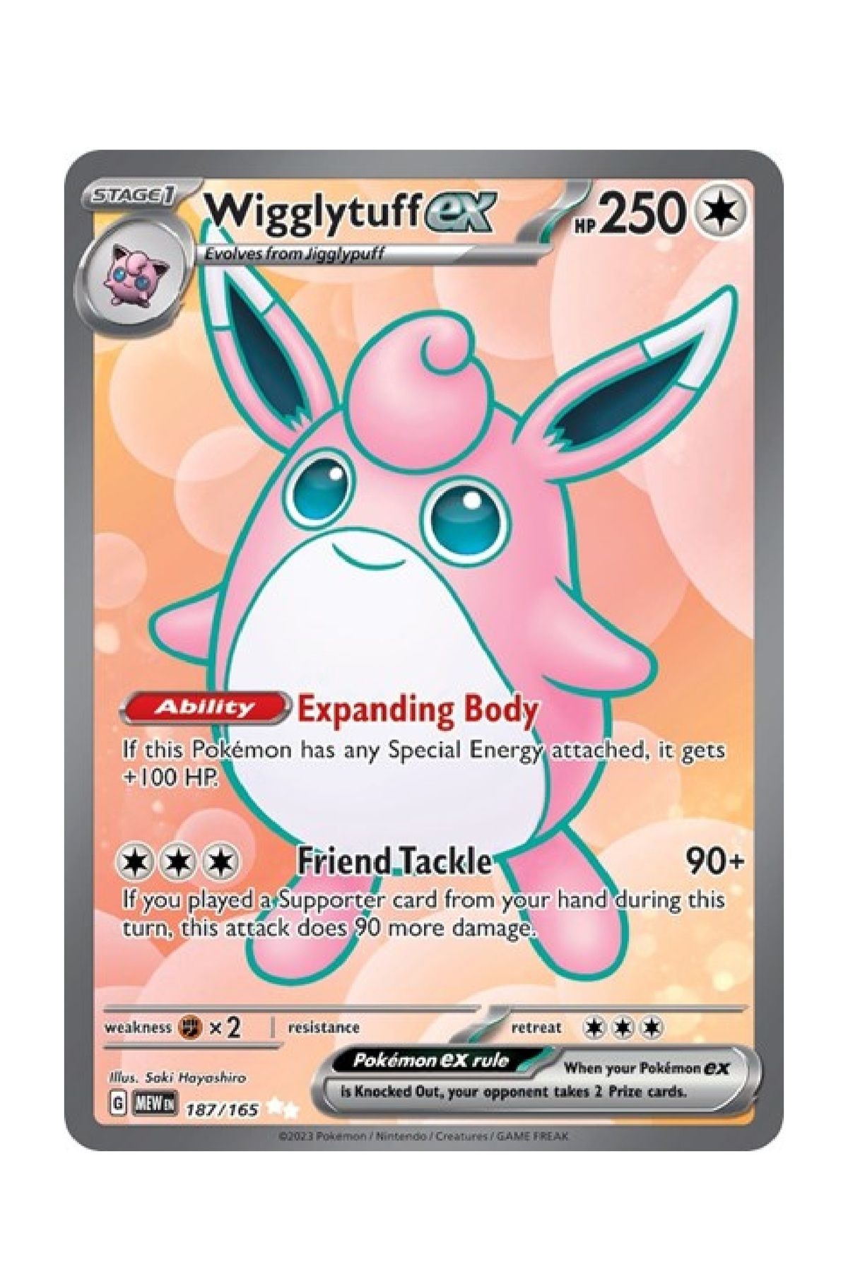 Pokemon TCG Wigglytuff Ex 187/165 Lisanslı Oyun Kartı